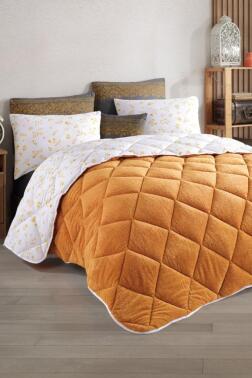 Olis Welsoft 6 Parça Comforter Yorgan Seti Turuncu - Çeyiz Diyarı