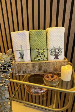 Olivya Nakışlı 3lü Piknik Havlu Takımı 40x60 Cm - Çeyiz Diyarı