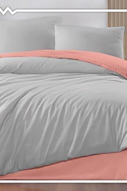 Onur Lastikli Çarşaflı Çift Kişilik Nevresim Takımı Pudra Gri - Çeyiz Diyarı