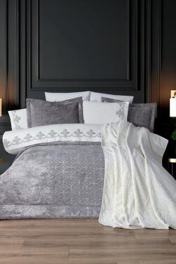 Opal 10 Parça Battaniyeli Çeyiz Seti Gri - Çeyiz Diyarı