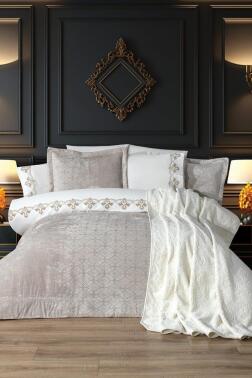 Opal 10 Parça Battaniyeli Çeyiz Seti Krem - Çeyiz Diyarı