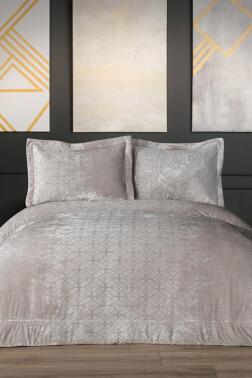 Opal Elyaf Dolgulu Çift Kişilik 250x255 Cm Yatak Örtüsü Krem - Çeyiz Diyarı