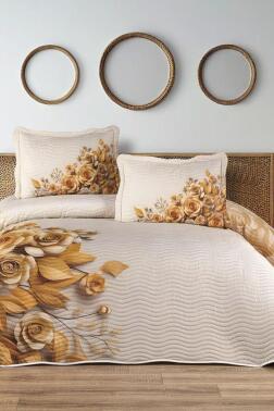 Opsen Baskılı Kapitoneli Çift Kişilik Yatak Örtüsü - Çeyiz Diyarı