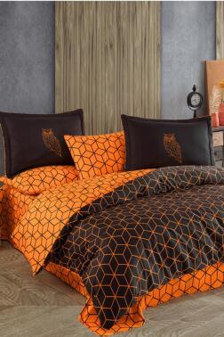 Optimum Pamuk Saten Çift Kişilik Nevresim Takımı Kahve - Hobby