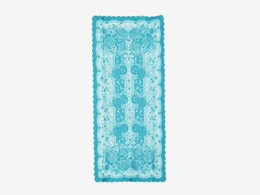 Örme Pano Desenli Konsol Örtüsü Sultan Petrol - Çeyiz Diyarı