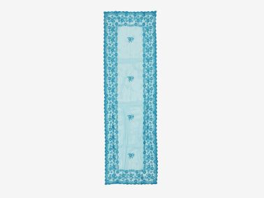 Örme Pano Desenli Runner Narin Petrol - Çeyiz Diyarı
