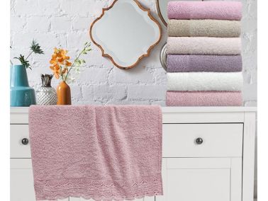 Oya Dantelli Pamuklu 6'lı El Yüz Havlusu - Çeyiz Diyarı