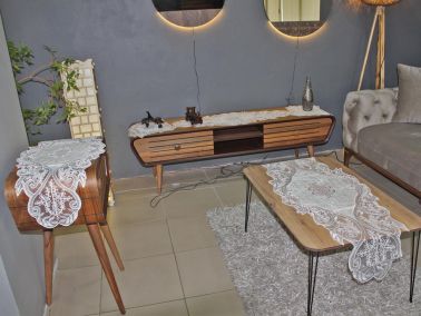 Pallace Salon Takımı 5 Parça Krem Gold - Çeyiz Diyarı