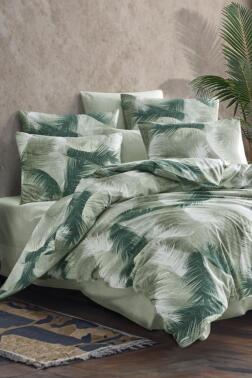 Palmia Çift Kişilik Nevresim Takımı Yeşil - Çeyiz Diyarı