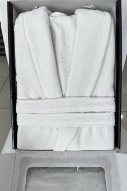 Pastel Kadife Tek Bornoz Krem - Çeyiz Diyarı