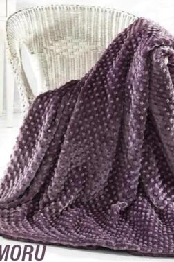 Pearl Tomurcuk Çift Kişilik Battaniye Kül Moru - Çeyiz Diyarı