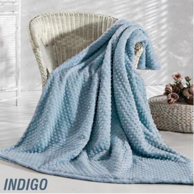 Pearl Tomurcuk Çift Kişilik Battaniye Mavi - Çeyiz Diyarı