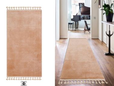 Pelüş Puffy Kaymaz Tabanlı Dikdörtgen Halı 80x150 Cm Cappucino - Çeyiz Diyarı