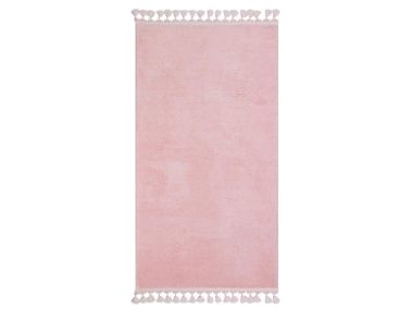 Pelüş Puffy Kaymaz Tabanlı Dikdörtgen Halı 80x150 Cm Pudra - Çeyiz Diyarı