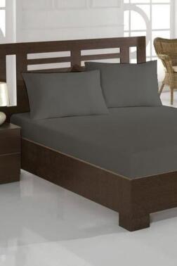 Penye Çift Kişilik 180x200 cm Lastikli Çarşaf Gri - Çeyiz Diyarı