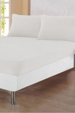 Penye Çift Kişilik Lastikli Çarşaf Beyaz - Çeyiz Diyarı