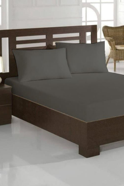 Penye Çift Kişilik Lastikli Çarşaf Gri - Çeyiz Diyarı