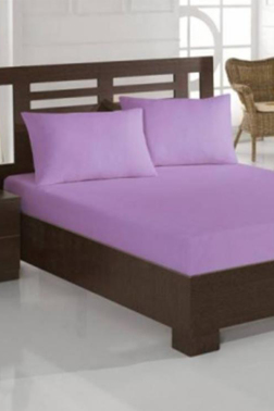 Penye Çift Kişilik Lastikli Çarşaf Lila - Çeyiz Diyarı