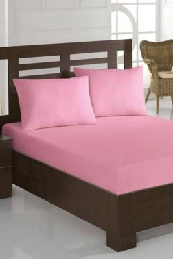 Penye Çift Kişilik Lastikli Çarşaf Pembe - Çeyiz Diyarı