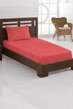 Penye Tek Kişilik 120x200 cm Lastikli Çarşaf Kiremit - Çeyiz Diyarı