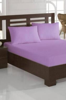 Penye Tek Kişilik 120x200 cm Lastikli Çarşaf Lila - Çeyiz Diyarı