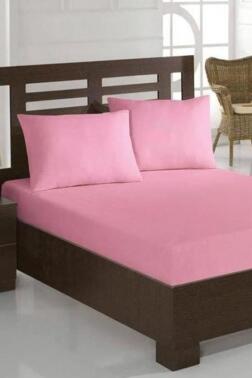 Penye Tek Kişilik 120x200 cm Lastikli Çarşaf Pembe - Çeyiz Diyarı