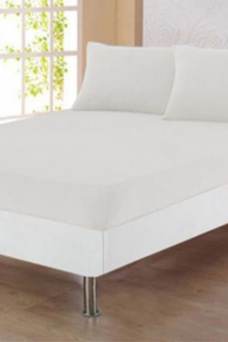 Penye Tek Kişilik Lastikli Çarşaf Beyaz - Çeyiz Diyarı