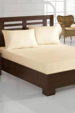 Penye Tek Kişilik Lastikli Çarşaf Krem - Çeyiz Diyarı