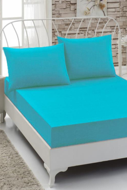 Penye Tek Kişilik Lastikli Çarşaf Turkuaz - Çeyiz Diyarı