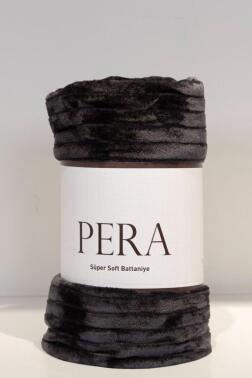 Pera Tek Kişilik 130x170 cm Tv Battaniyesi Antrasit - Çeyiz Diyarı