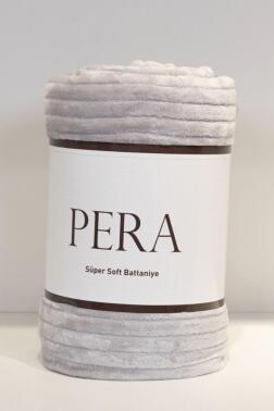 Pera Tek Kişilik 130x170 cm Tv Battaniyesi Gri - Çeyiz Diyarı