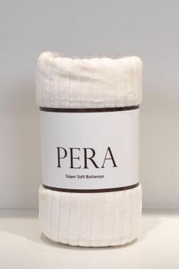 Pera Tek Kişilik 130x170 cm Tv Battaniyesi Krem - Çeyiz Diyarı