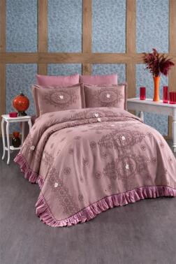 Perfact 3 Parça Çift Kişilik Pike Takımı Gül Kurusu - Çeyiz Diyarı