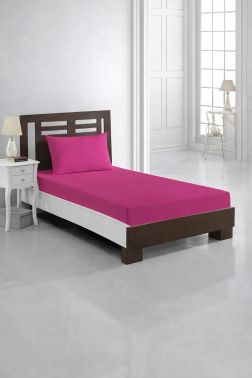 Perla Tek Kişilik Lastikli Çarşaf Takımı Fuşya