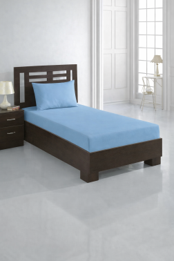 Perla Tek Kişilik Lastikli Çarşaf Takımı Mavi