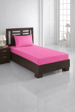 Perla Tek Kişilik Lastikli Çarşaf Takımı Pembe