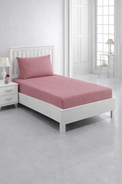 Perla Tek Kişilik Lastikli Çarşaf Takımı Pudra