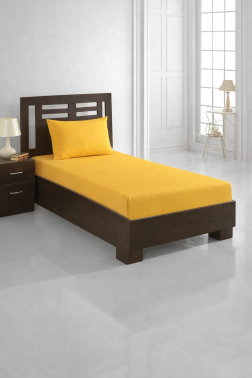 Perla Tek Kişilik Lastikli Çarşaf Takımı Sarı