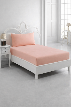 Perla Tek Kişilik Lastikli Çarşaf Takımı Somon