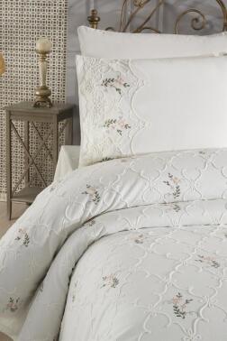 Pinkrose Nakışlı Şönil 7 Parça Gelin Seti Krem - Çeyiz Diyarı (1)