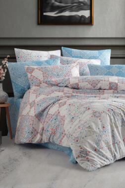 Porto Çift Kişilik Nevresim Takımı Turkuaz - Çeyiz Diyarı