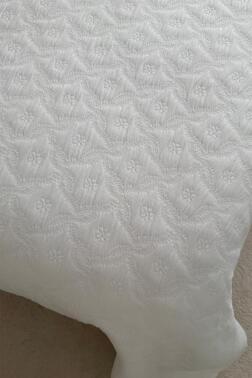 Powderlove 3 Parça Çift Kişilik Yatak Örtüsü 235x250 cm Beyaz - Çeyiz Diyarı (1)