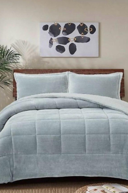 Pumi Çift Kişilik Yorgan Takımı 220x240 Cm Gri - Çeyiz Diyarı