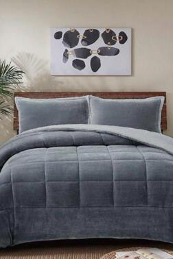 Pumi Tek Kişilik Yorgan Takımı 180x230 Cm Antrasit - Çeyiz Diyarı