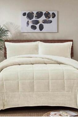 Pumi Tek Kişilik Yorgan Takımı 180x230 Cm Bej - Çeyiz Diyarı