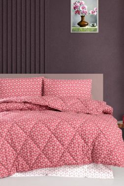 Puzzle 6 Parça Comforter Çeyiz Seti Fuşya - Çeyiz Diyarı