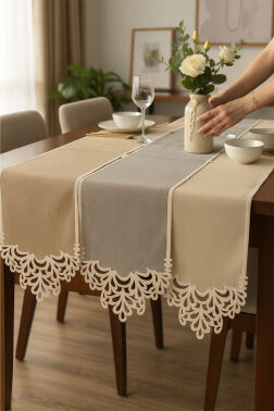 Queen Keten Aplikeli Runner 40x120 cm - Çeyiz Diyarı