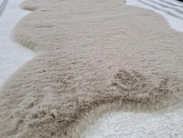 Rabbit Postu Tüylü Kaydırmaz Halı 80x150 Cm Kahverengi - Çeyiz Diyarı (1)
