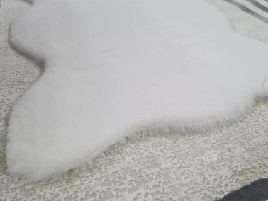 Rabbit Postu Tüylü Kaydırmaz Halı 80x150 Cm Krem - Çeyiz Diyarı (1)