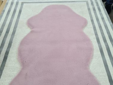 Rabbit Postu Tüylü Kaydırmaz Halı 80x150 Cm Lila - Çeyiz Diyarı